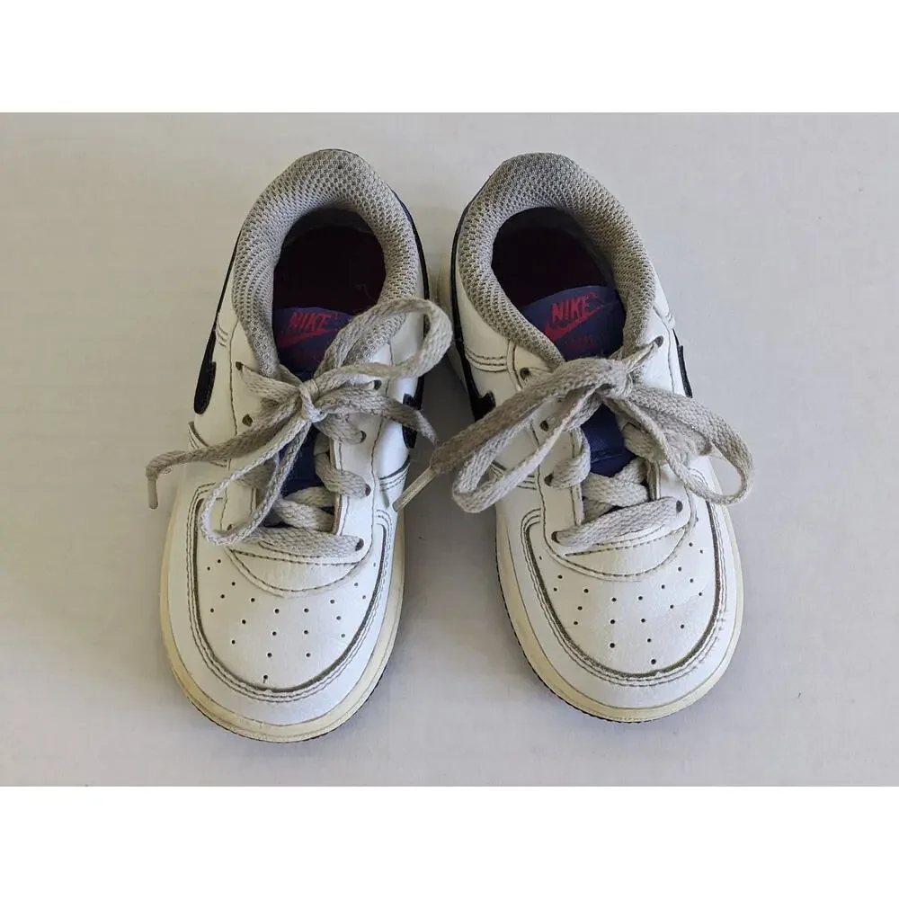 *READ* Nike Air Force 1 TD Size 7C White Persian Violet Sneakers 596730-104